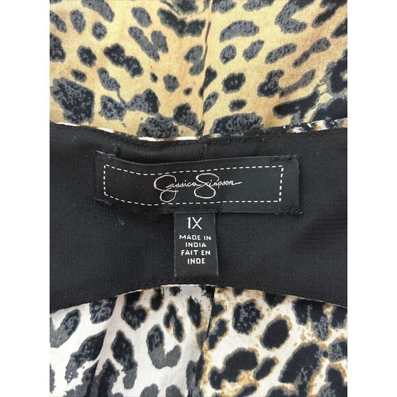 Jessica Simpson Plus Size Leopard  Animal Print Sleeveless Dress Size 1X - Picture 3 of 12